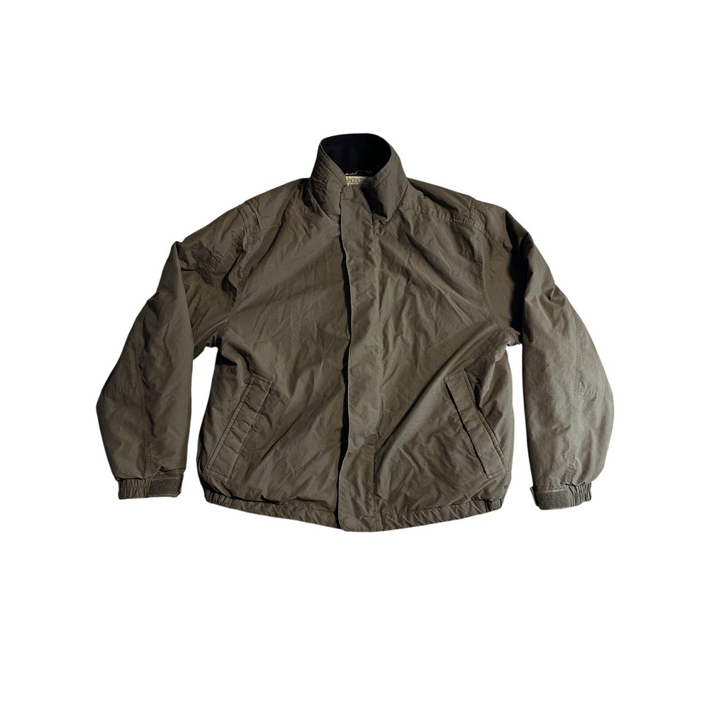 Pacific Trail Mens XL Bomber Jacket Olive Brown Fleece Lined Full Zip Outdoor